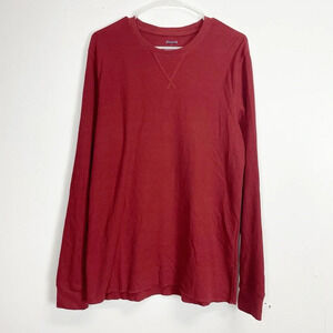 NEW Abound Shirt Mens Size Large Red Waffle Knit Long Sleeve Tee NWOT